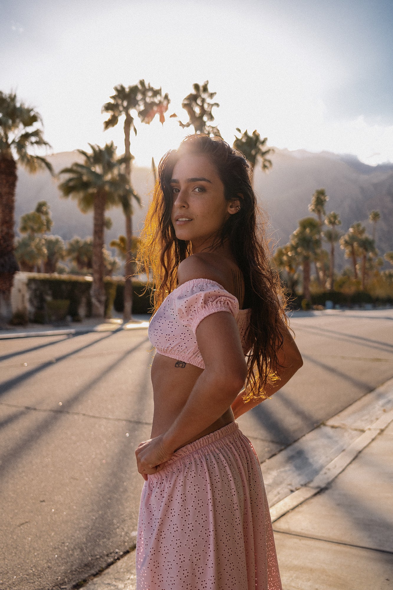 PINK PALM SPRINGS CROP TOP