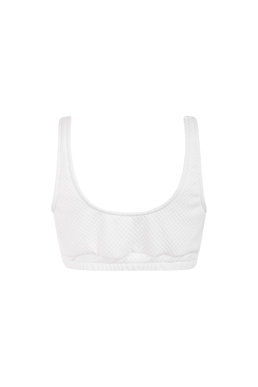 WHITE TRACKSUIT QUILTED CROP TOP