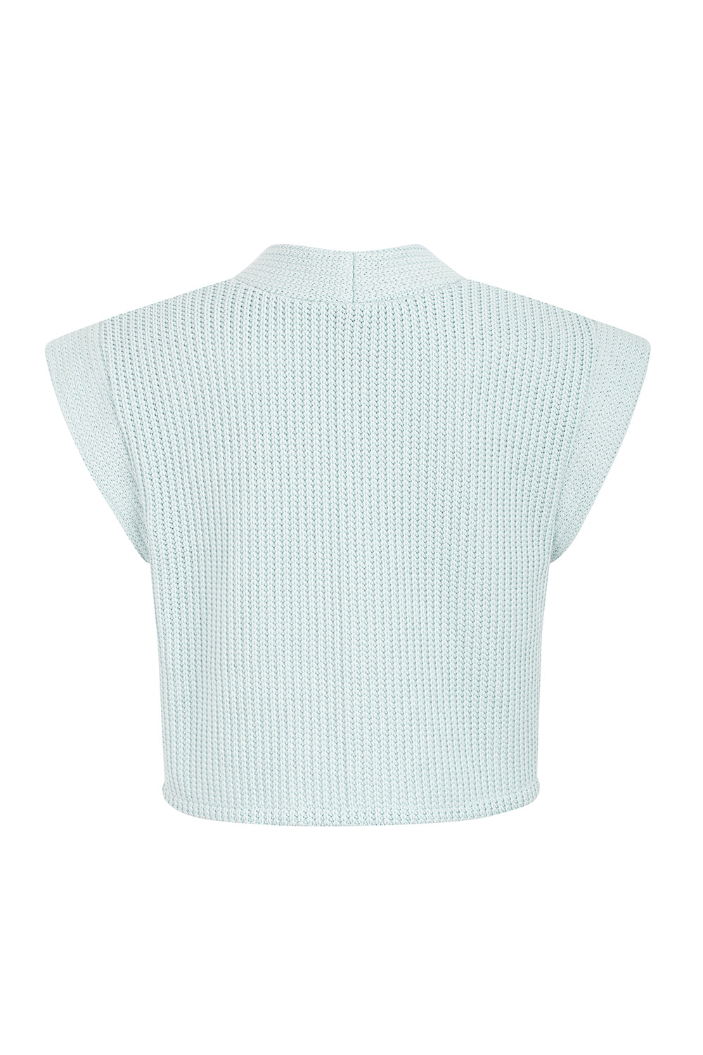 BABY BLUE RIBBED KNIT GILET