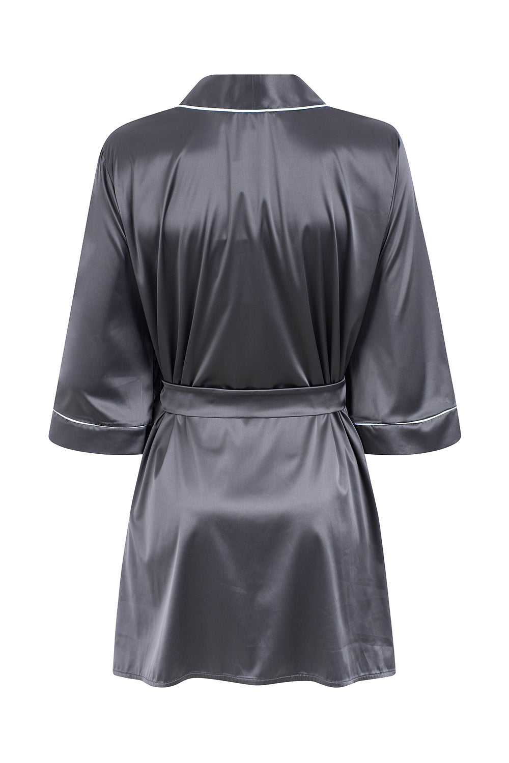 DARK GRAY SATIN ROBE