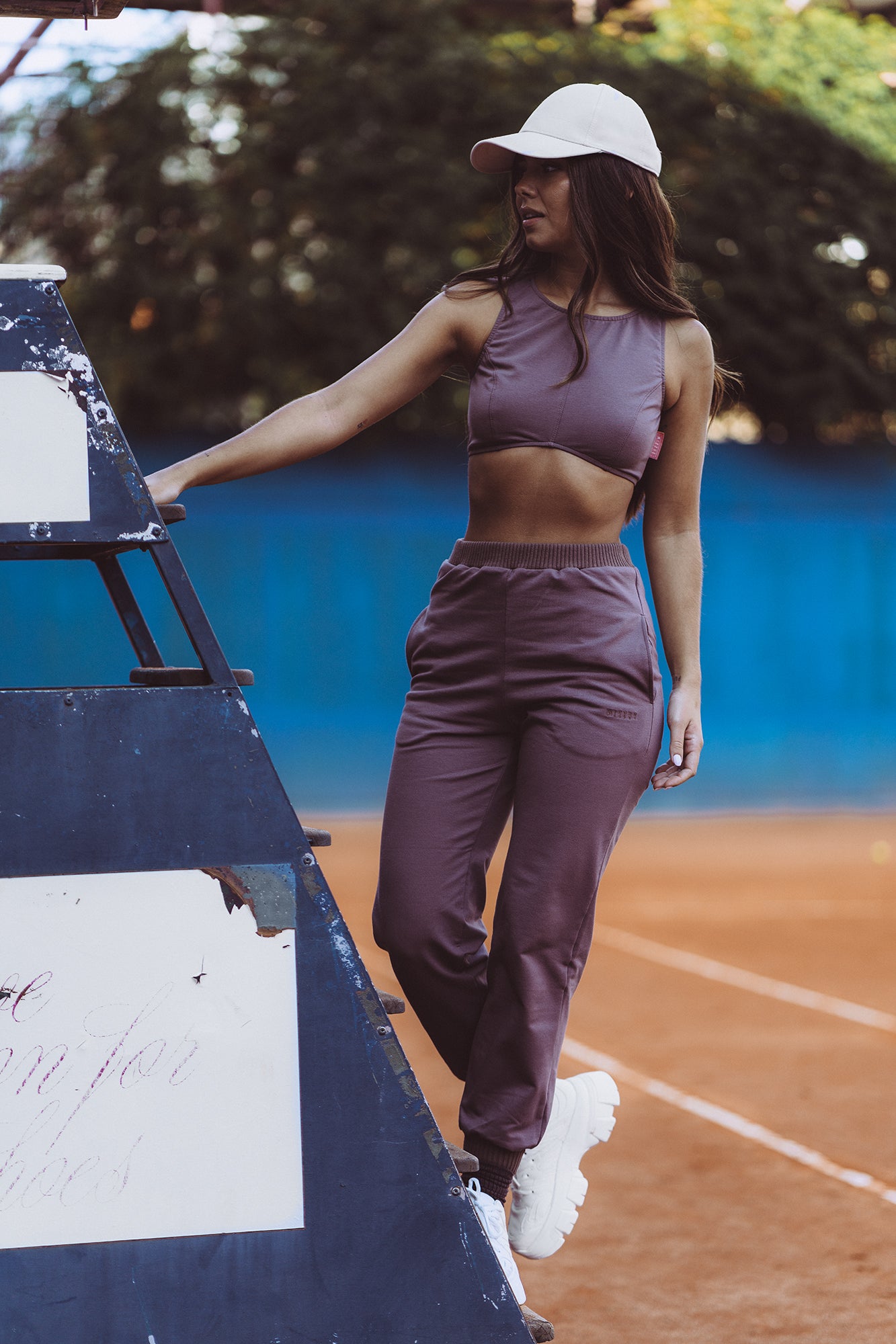 BROWN TRACKSUIT CROP TOP