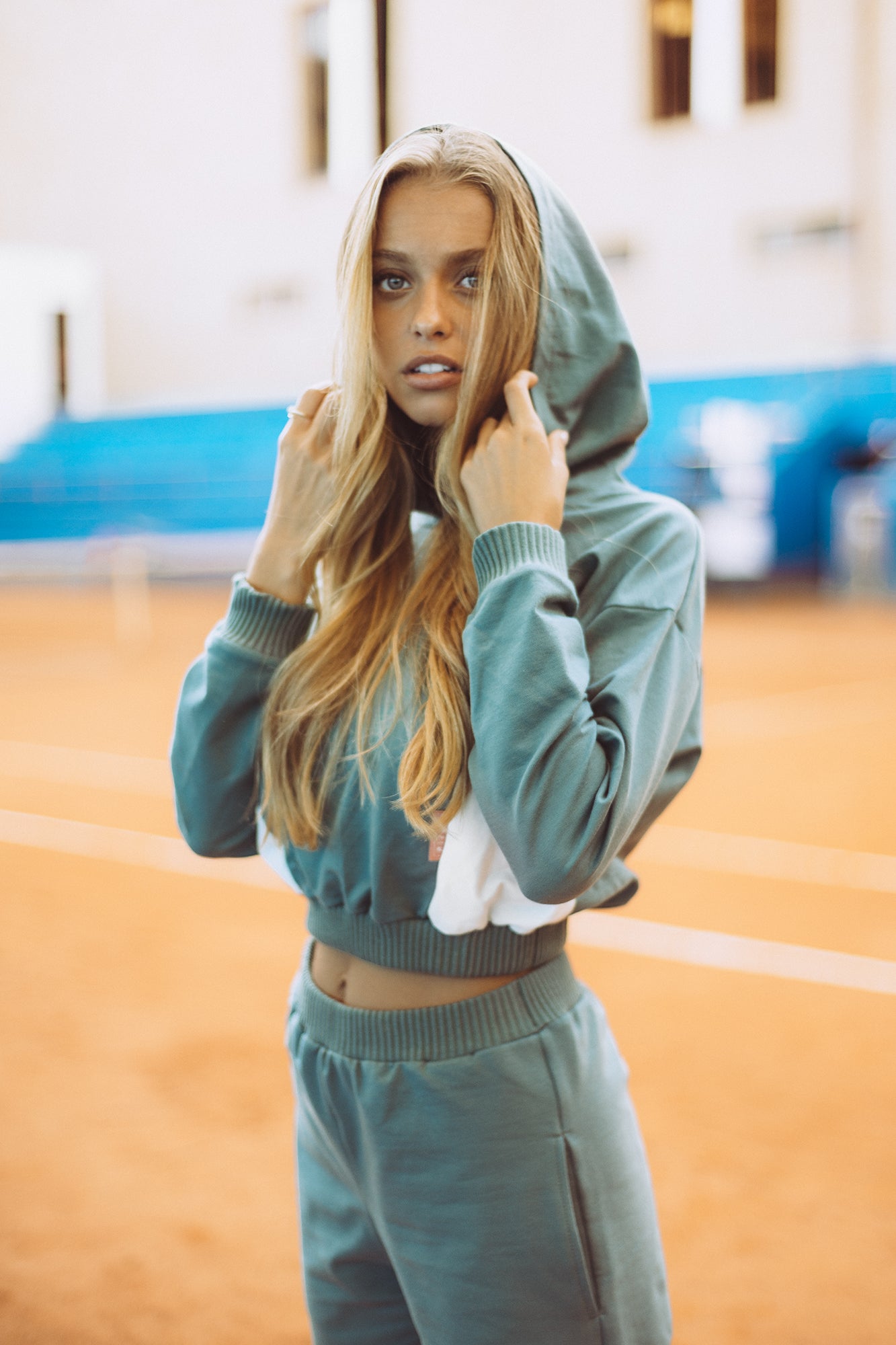 GREEN HOODIE TRACKSUIT SWEATER