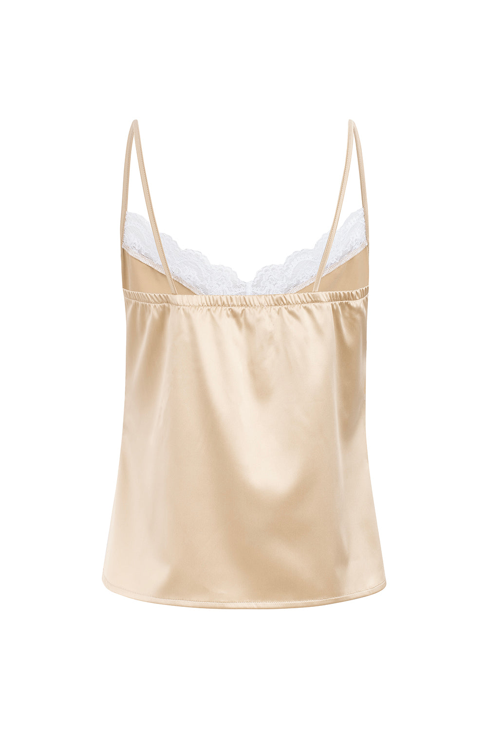 CHAMPAGNE SATIN & LACE TOP (OUT OF STOCK)