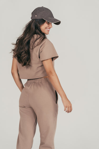 TAUPE TRACKSUIT SWEATPANTS