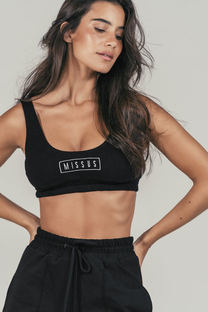 BLACK CROP TOP TRACKSUIT