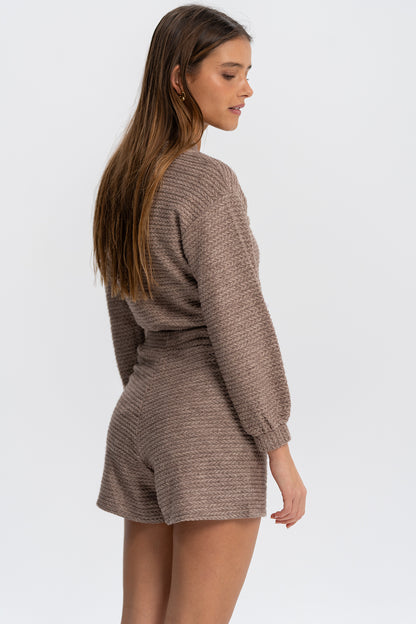 BROWN LOUNGEWEAR SHORTS