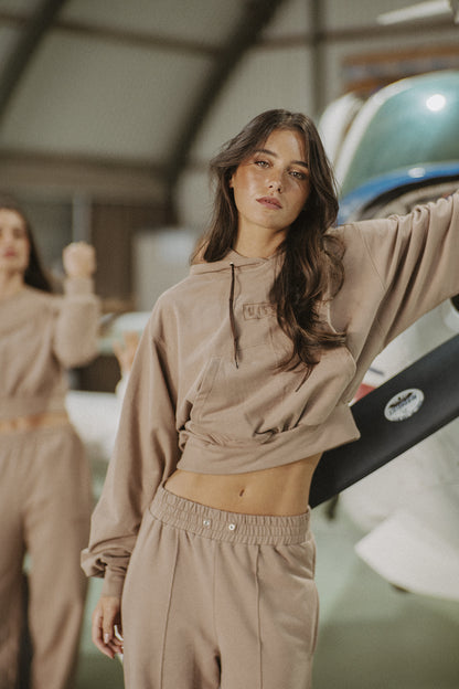 TAUPE TRACKSUIT HOODIE