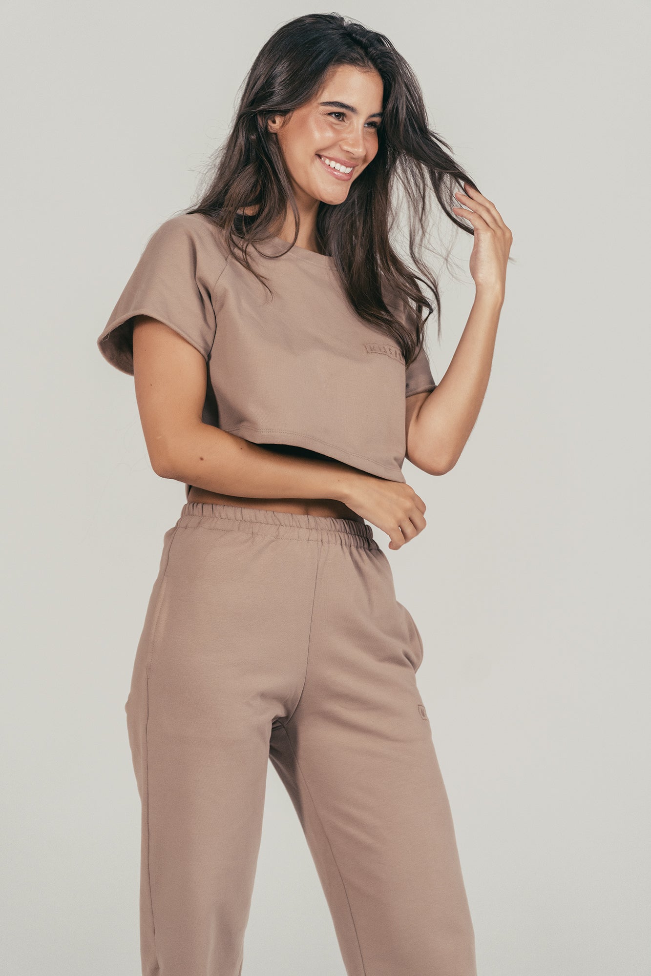 TAUPE TRACKSUIT SWEATPANTS