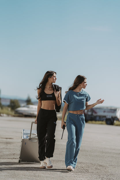 BLACK TRACKSUIT SWEATPANTS