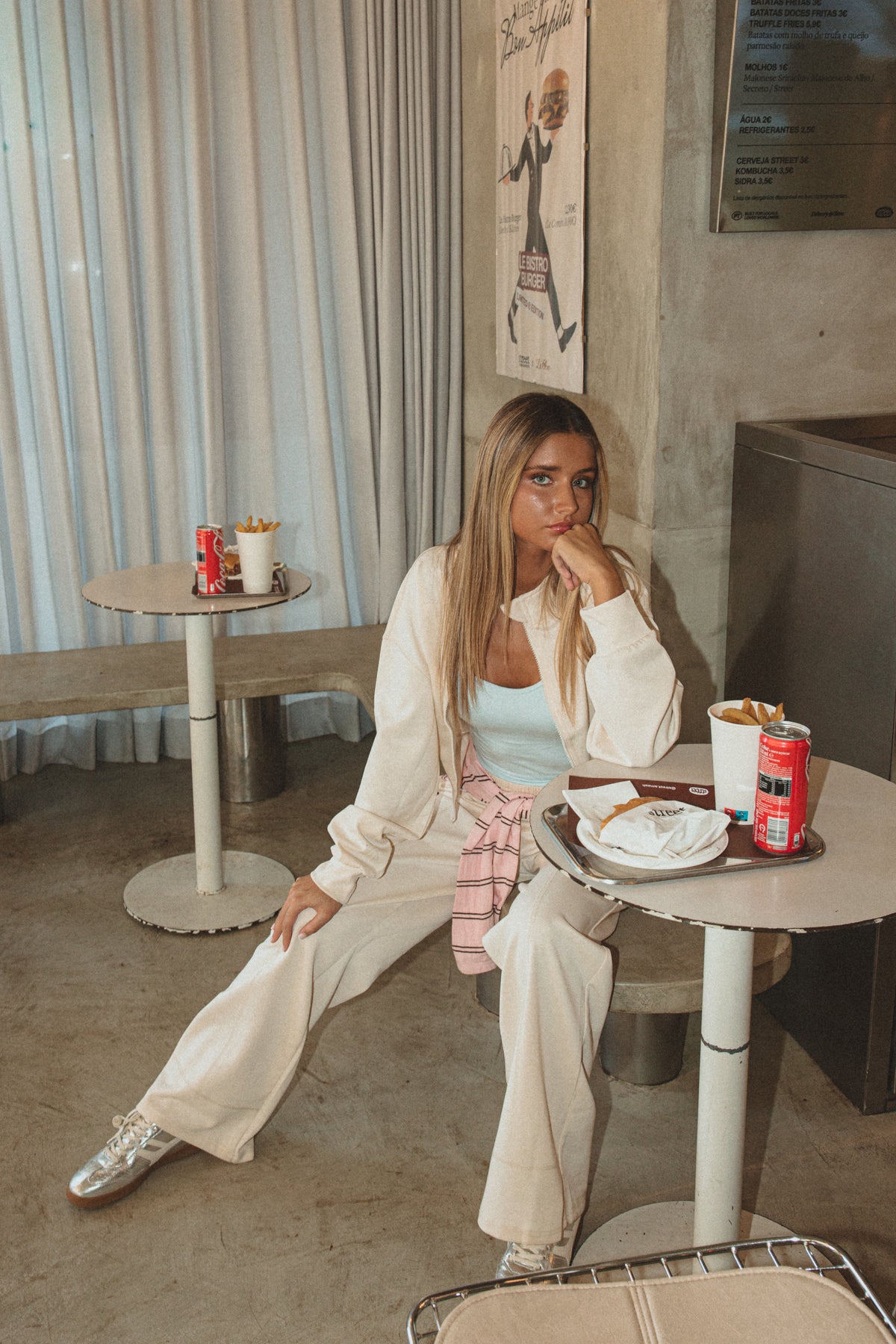 OFF-WHITE ZIP-UP TRACKSUIT SET