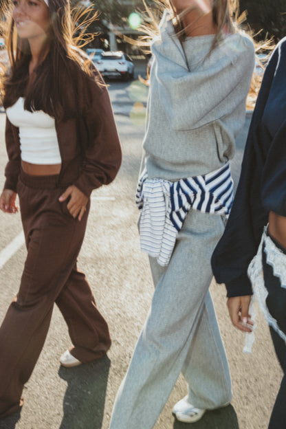 GREY KNIT LOUNGEWEAR SET