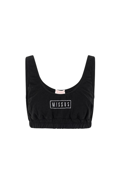 BLACK CROP TOP TRACKSUIT