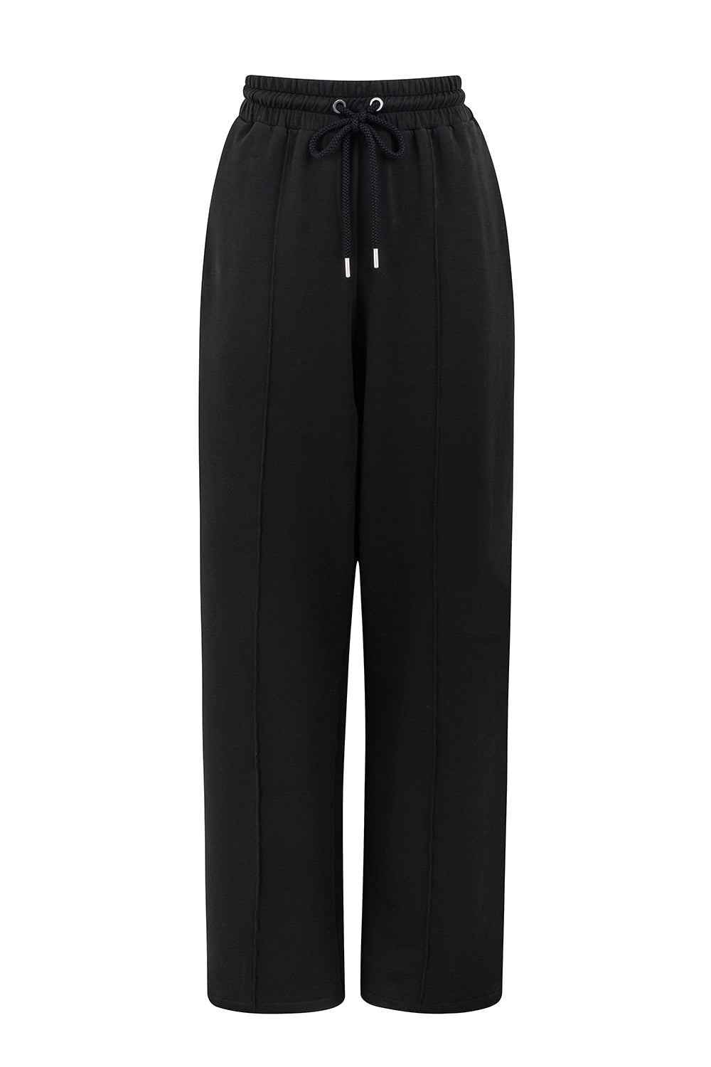 BLACK TRACKSUIT STRAIGHT SWEATPANTS