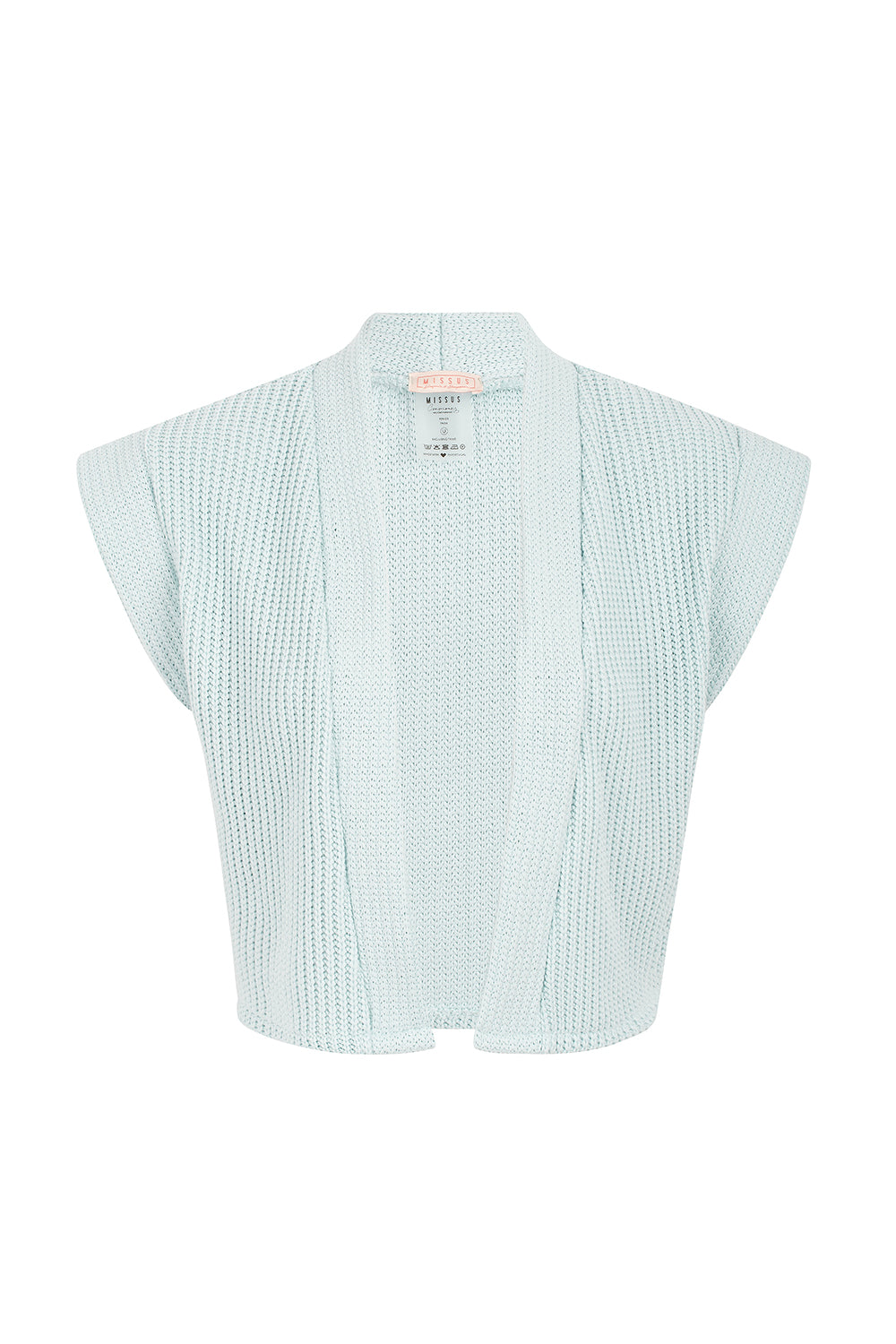 BABY BLUE RIBBED KNIT GILET