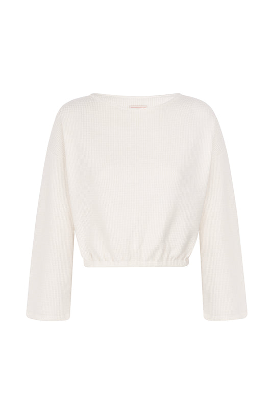 WHITE LOUNGEWEAR SWEATSHIRT