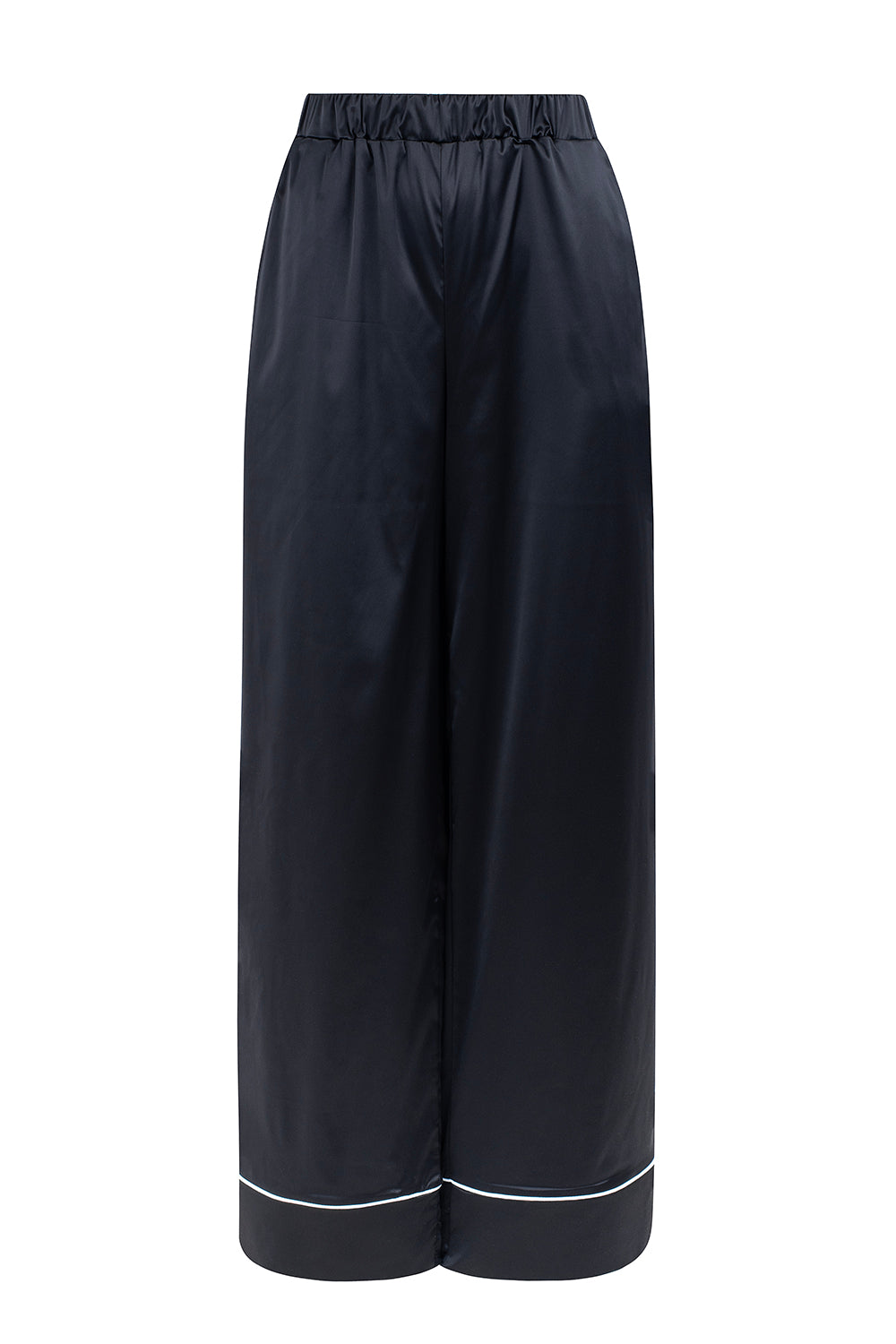 BLACK SATIN PJ TROUSERS
