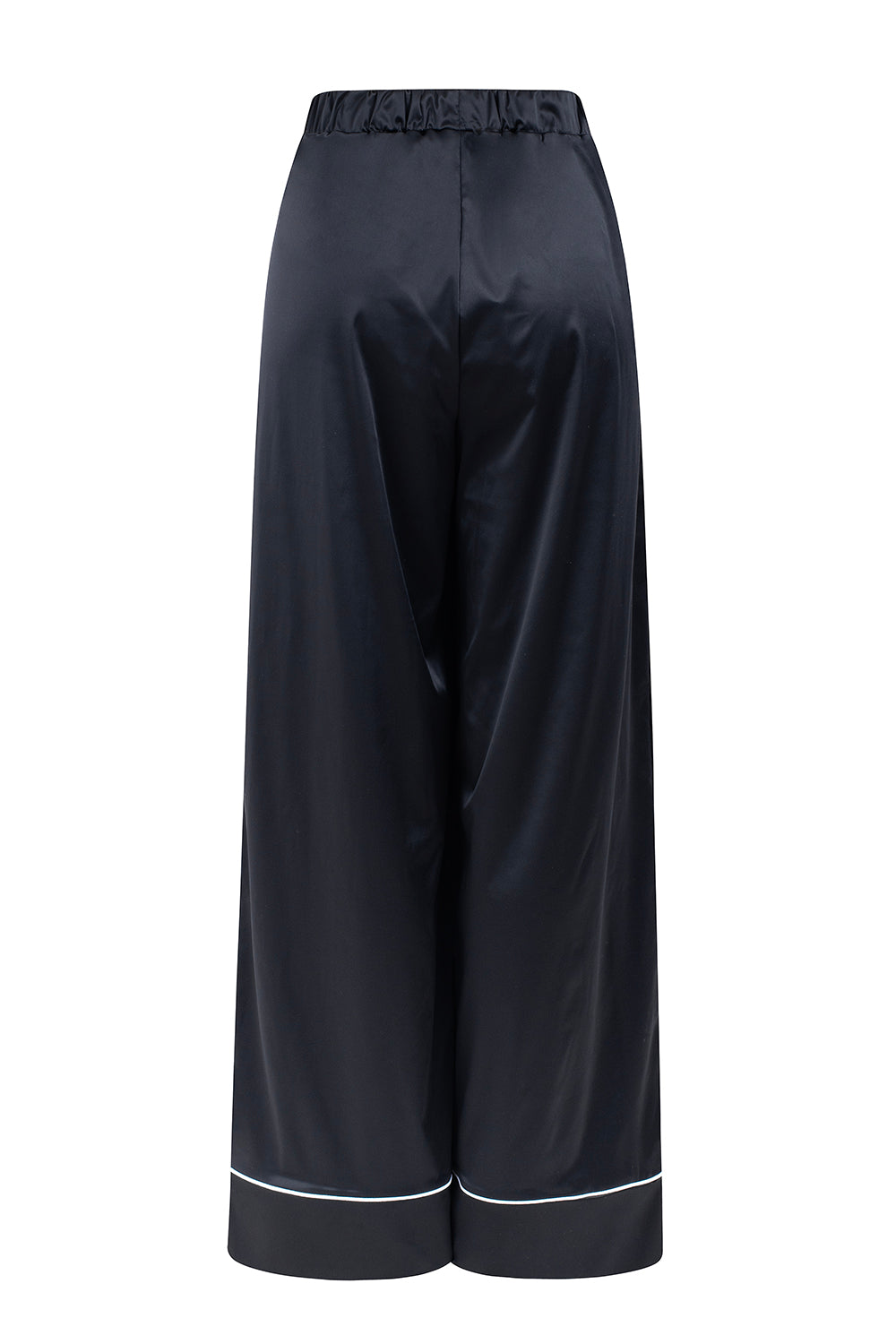 BLACK SATIN PJ TROUSERS