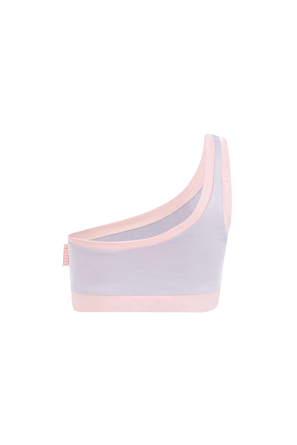 TOP CROP LILA DE UN HOMBRO DE TACTO SUAVE V2 