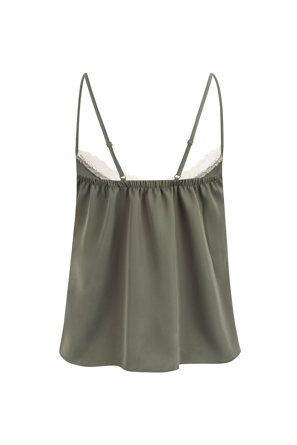 SAGE GREEN SATIN & LACE TOP