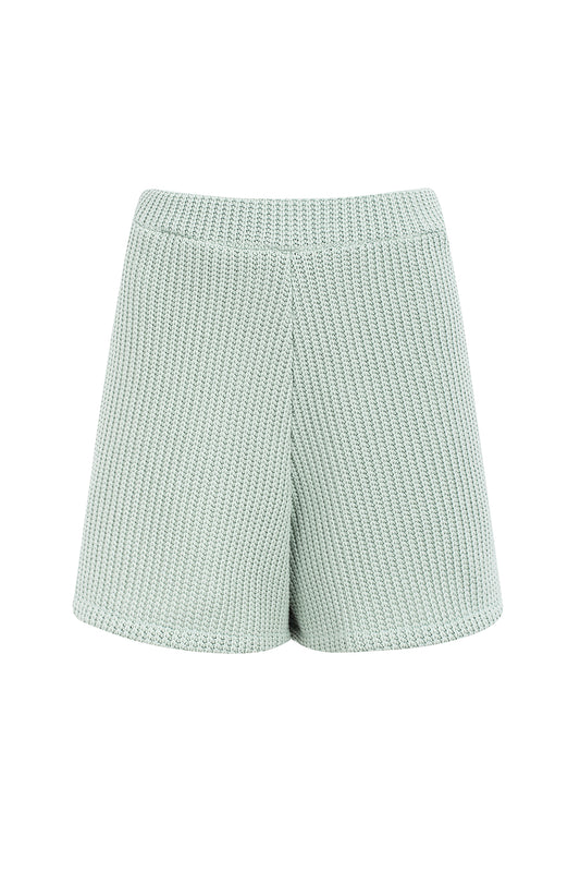 MINT RIBBED KNIT SHORTS