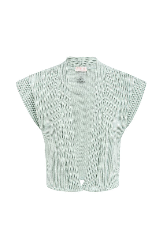 MINT RIBBED KNIT GILET