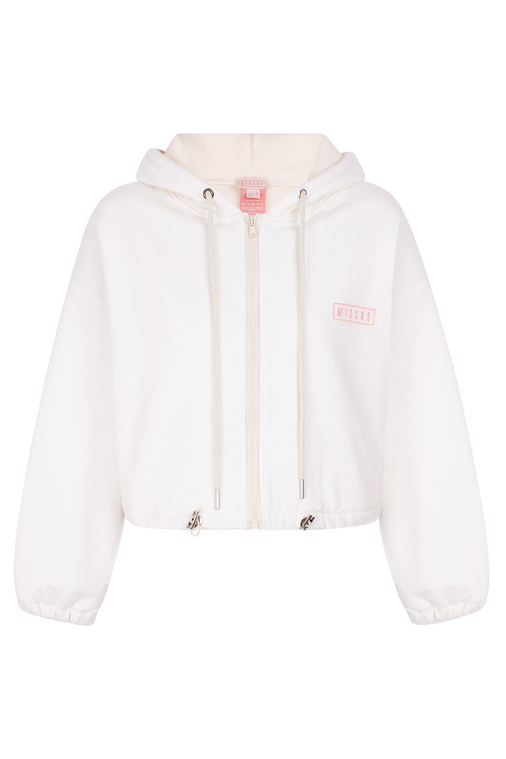 WHITE TRACKSUIT ZIP-UP HOODIE