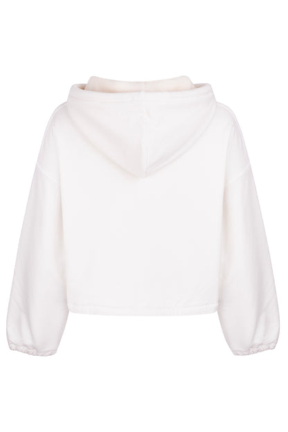 WHITE TRACKSUIT ZIP-UP HOODIE