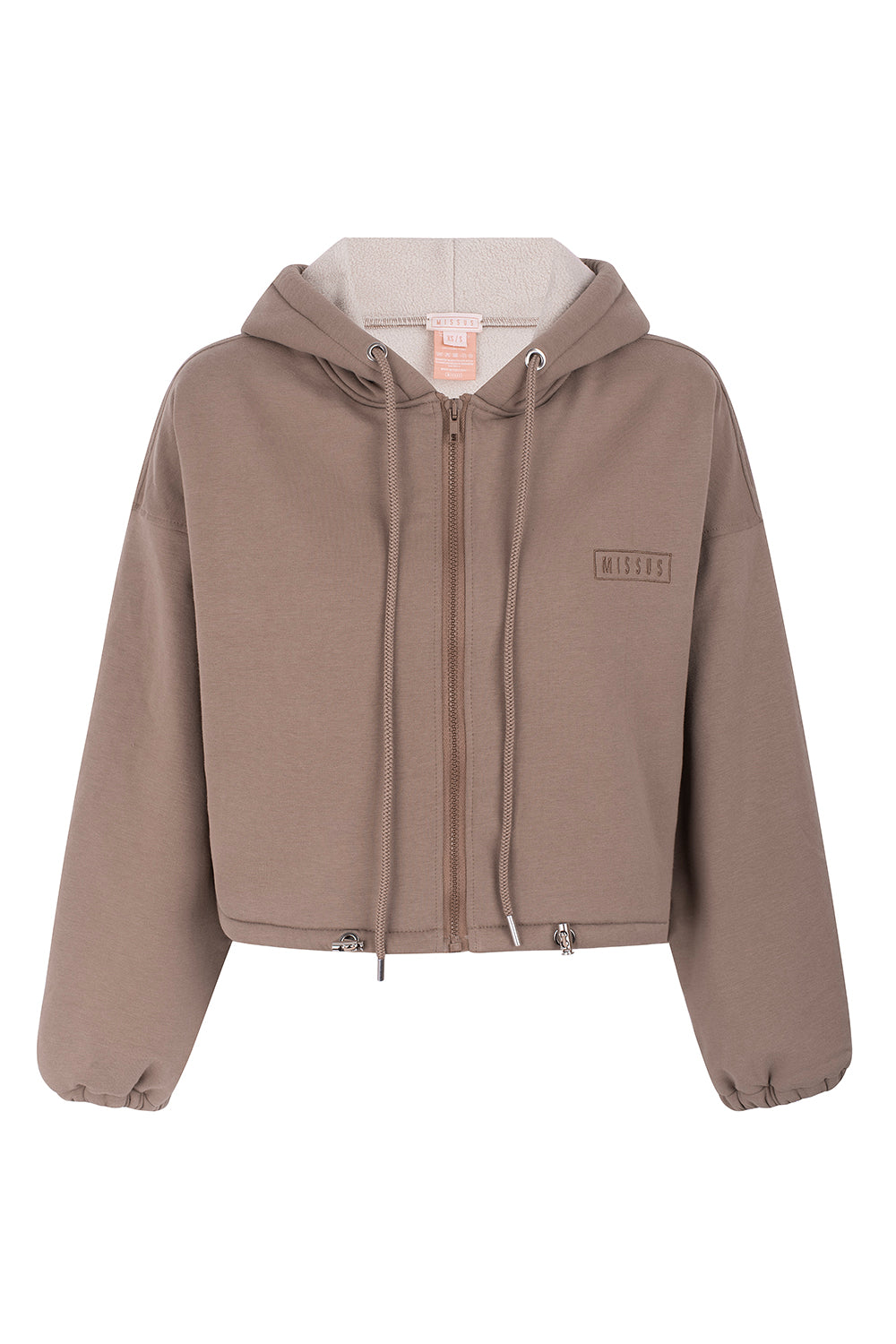 TAUPE TRACKSUIT ZIP-UP HOODIE
