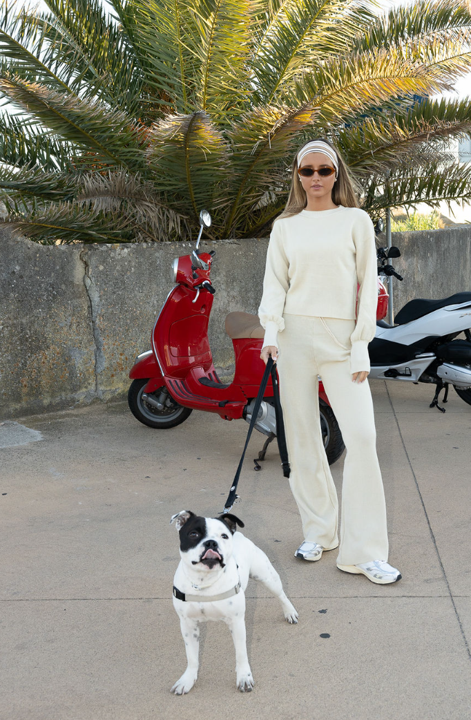 OFF-WHITE KNIT LOUNGEWEAR SET