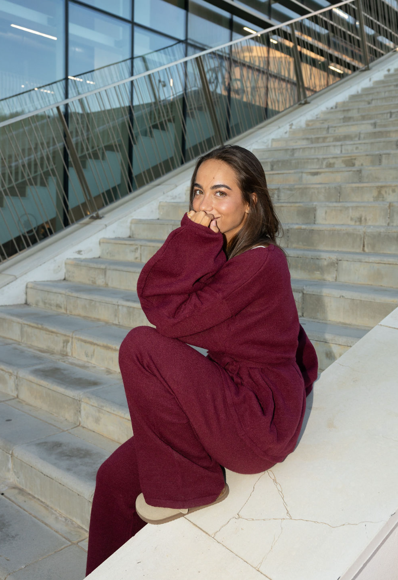 BURGUNDY KNIT SET