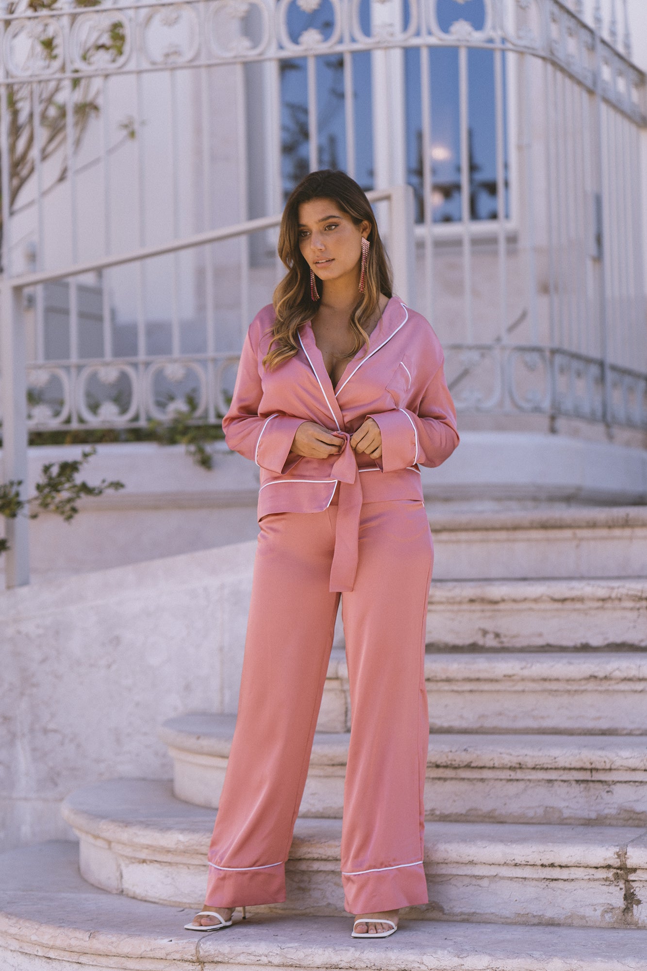 PANTALÓN PIJAMA SATÉN ROSA