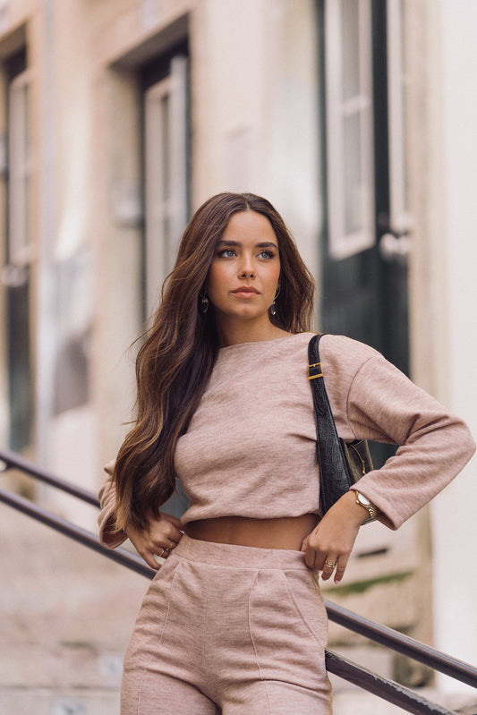 TAN LOUNGEWEAR SWEATSHIRT