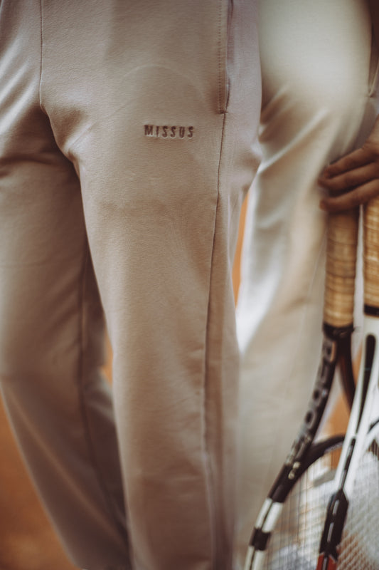 TAUPE TRACKSUIT SWEATPANTS