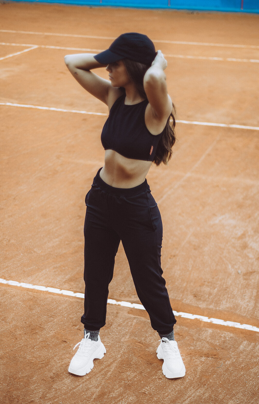 BLACK TRACKSUIT CROP TOP