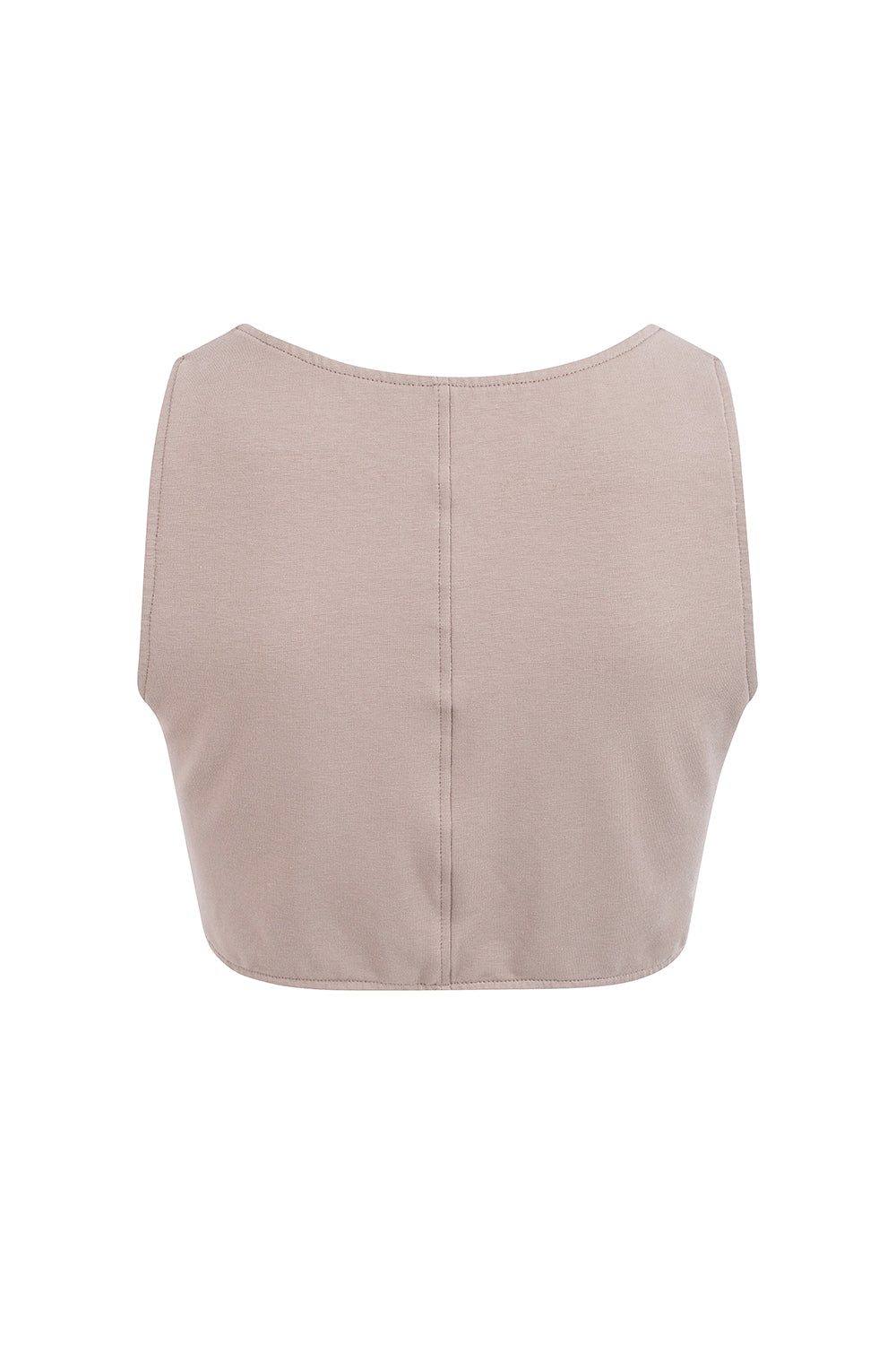 TAUPE TRACKSUIT CROP TOP