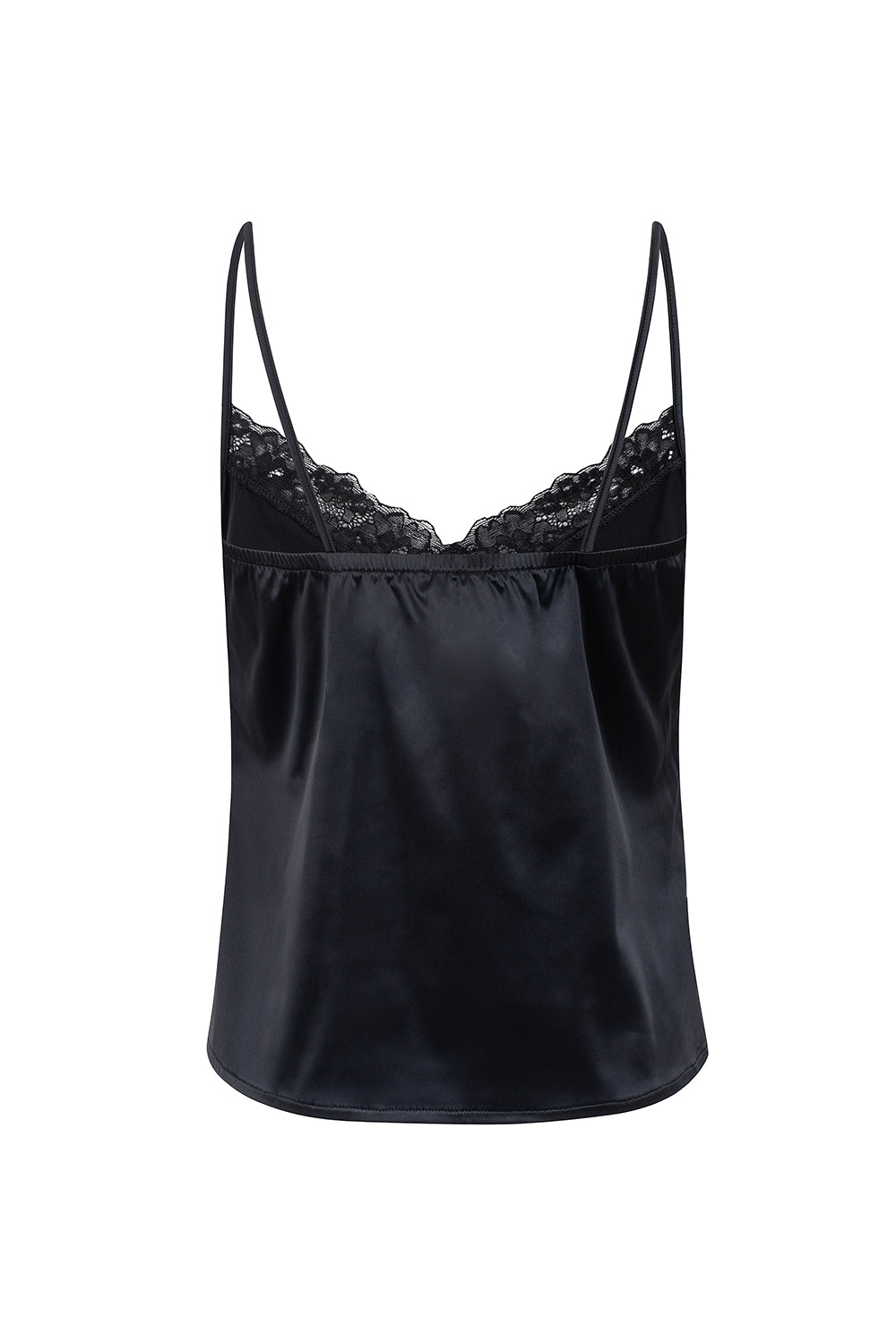 BLACK SATIN &amp; LACE TOP (OUT OF STOCK)