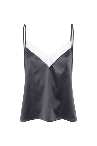 TOP DE SATÉN Y ENCAJE GRIS OSCURO (AGOTADO)