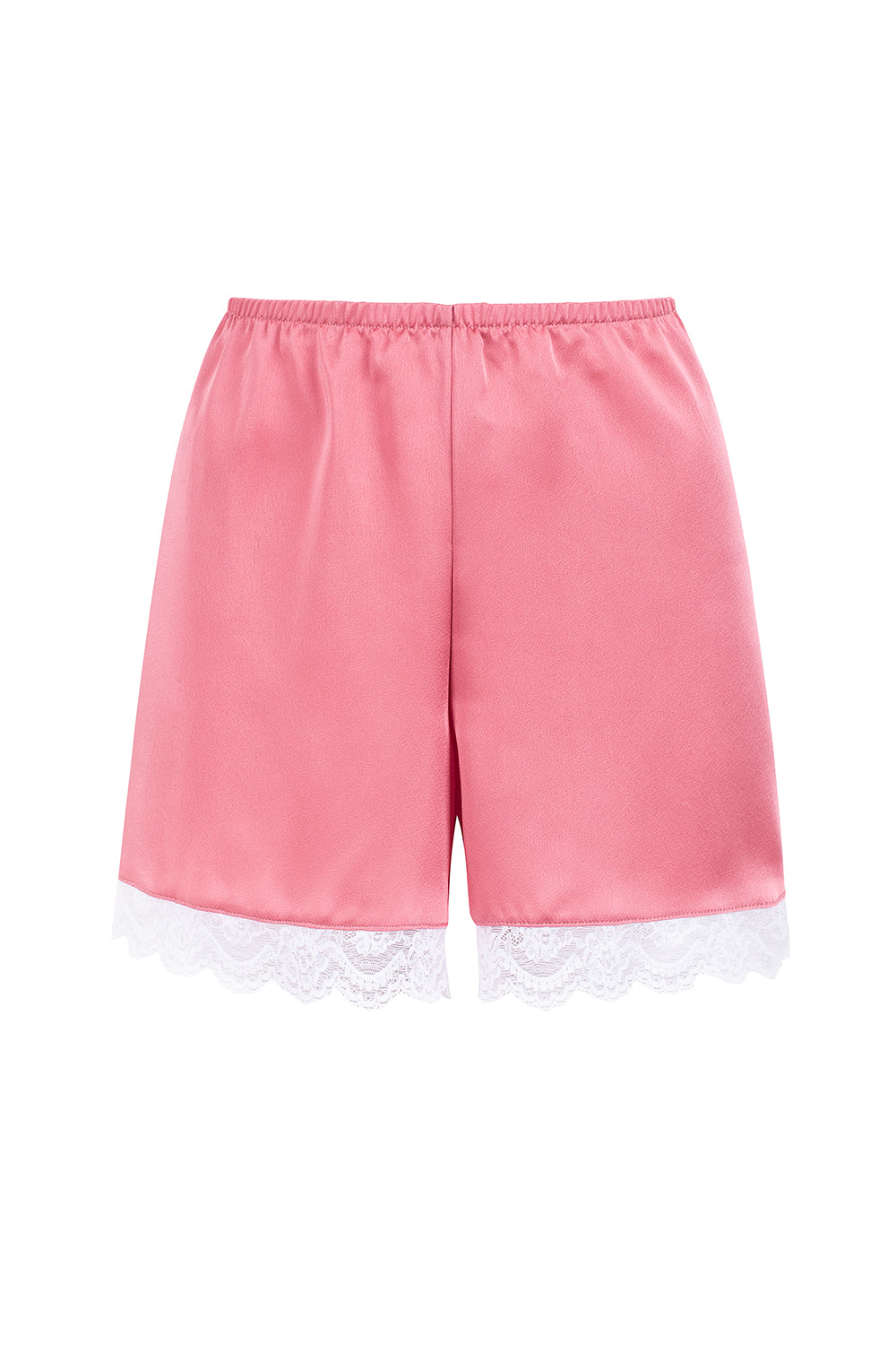 PINK SATIN &amp; LACE SHORTS (OUT OF STOCK)